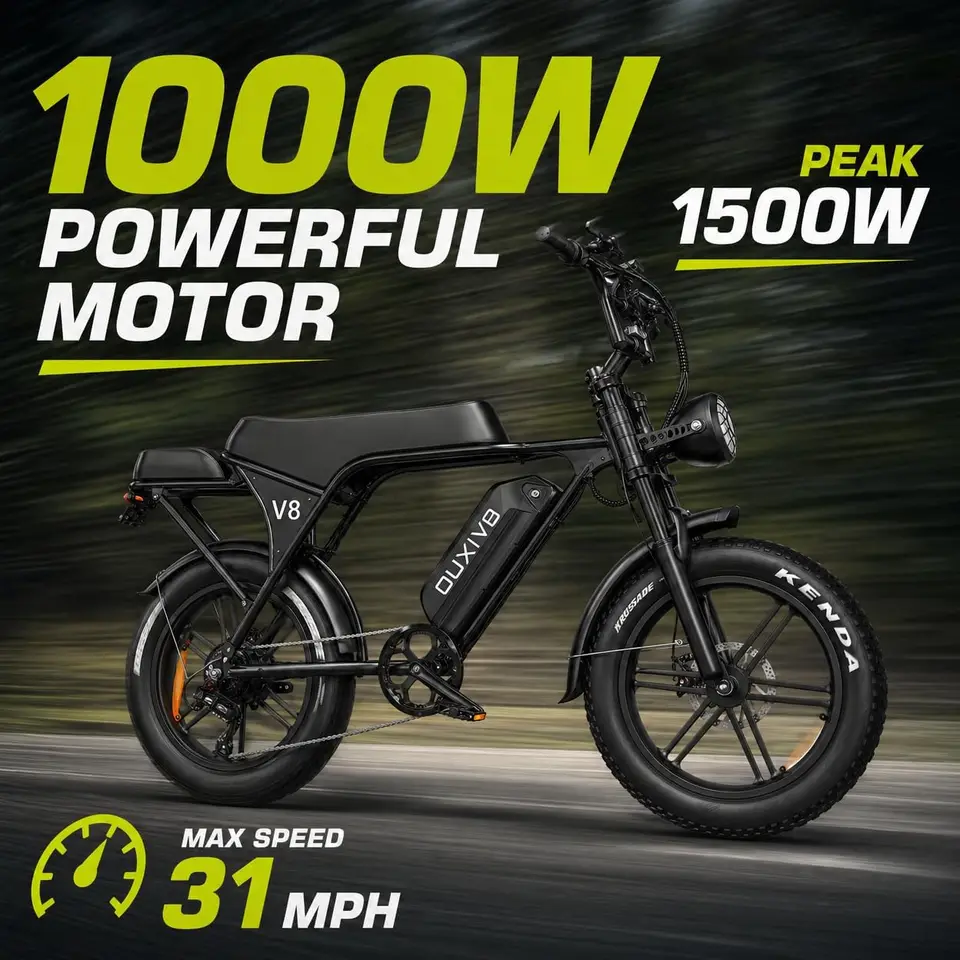 V8 Electric Bike for Adults/Teens, 16"/20" Fat Tire E Dirt Bike with 36V/48V | 10.4/15/30AH Removable Battery, 35-60 Miles image 8
