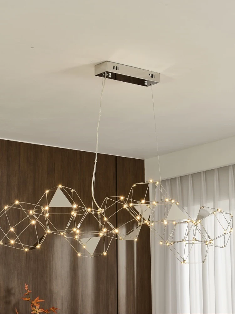 Plafonnier suspendu en forme de lucioles, Design nordique moderne et créatif, en acier inoxydable, doré et argenté, luminaire décoratif d'intérieur, idéal pour un Restaurant