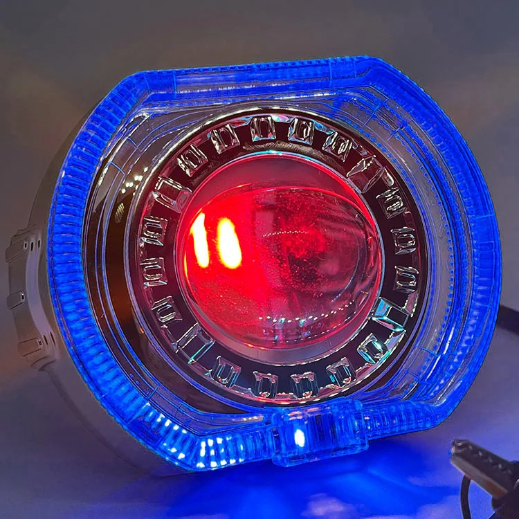 Modificación eléctrica para motocicleta, faro de ojo de Ángel, lente de alta potencia de 3 pulgadas, iluminación eléctrica para coche