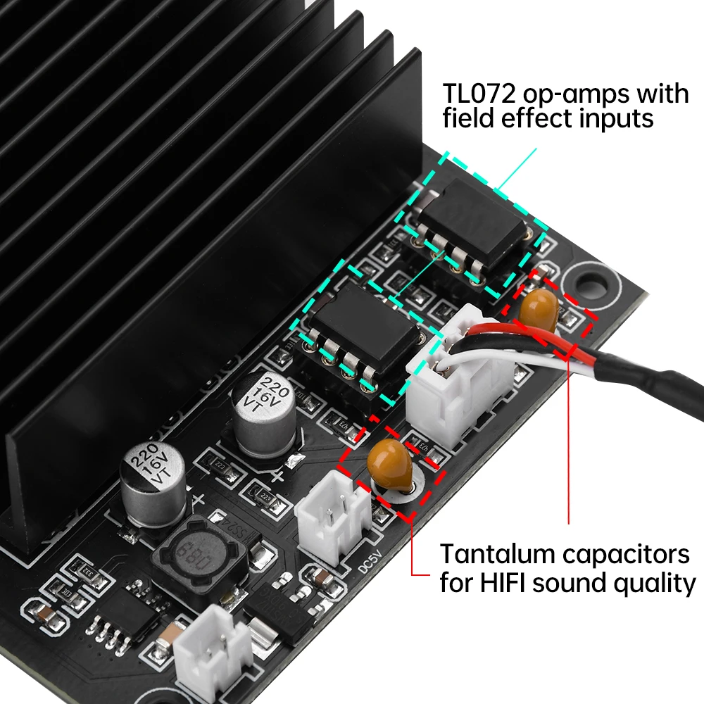 TPA3255 600W HIFI audio amplifier board DC19-50V, 300W+300W power supply, dual channel stereo module