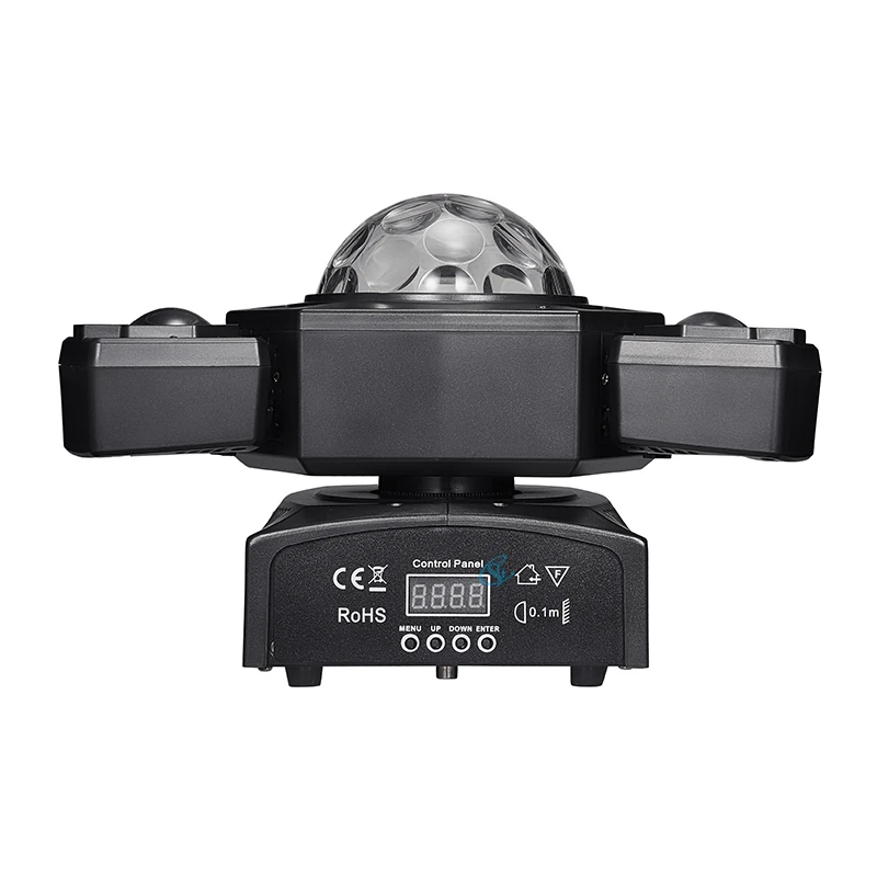 80W RGBW LED Stage Disco Moving Head Lights Rotating Party Beam&Laser&Strobe Light DMX Sound Activated For Home KTV Bar