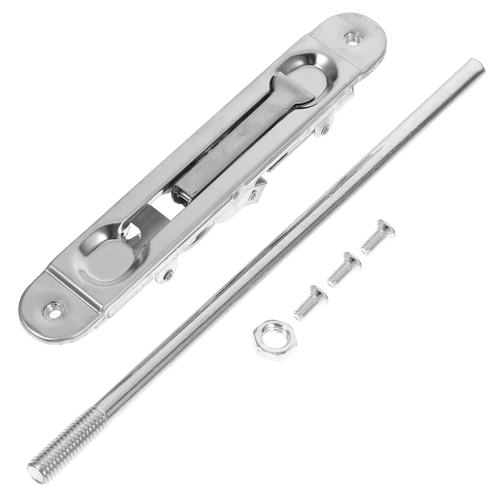 1Set Anti-Theft Door Bolt Lock Stainless Steel Extended Multi-Position Flush Catch for Double French Doors Wood Composite