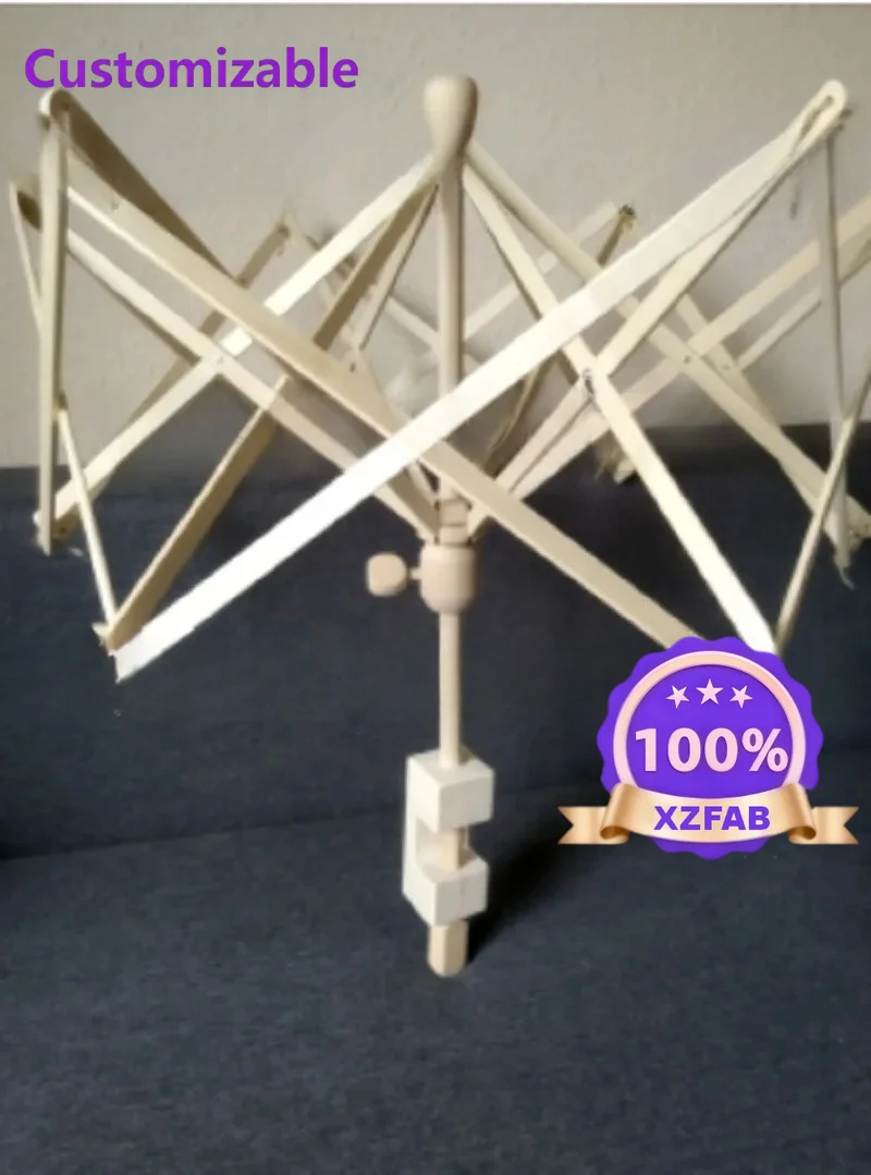 Factory Direct 2026 Umbrella Shape Wooden Swift Yarn Thread Fiber String Wool Holder Hand Knitting Craft Tools For Patchwork DIY