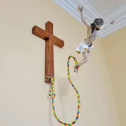 Creative Hanging Ornaments Crafts - Bungee Jumping Jesus Easter Theme - Unique Religious Decorative Gifts Home Wall Decoration