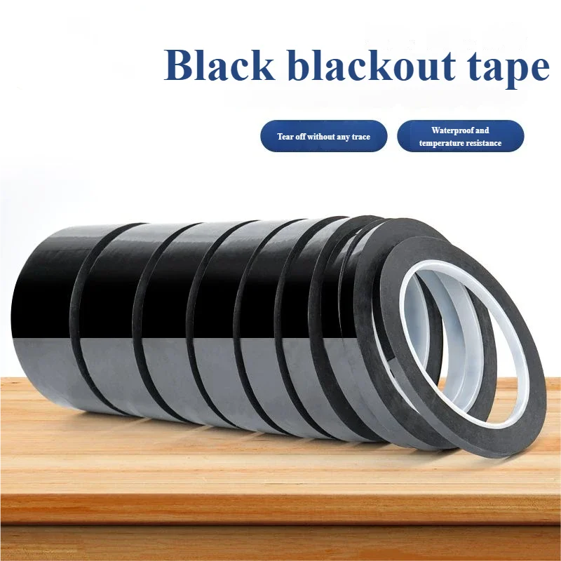 Black blackout tape，strong and high adhesive，LED light blocking，fully blackout window，bedroom glass sticker to prevent peeping
