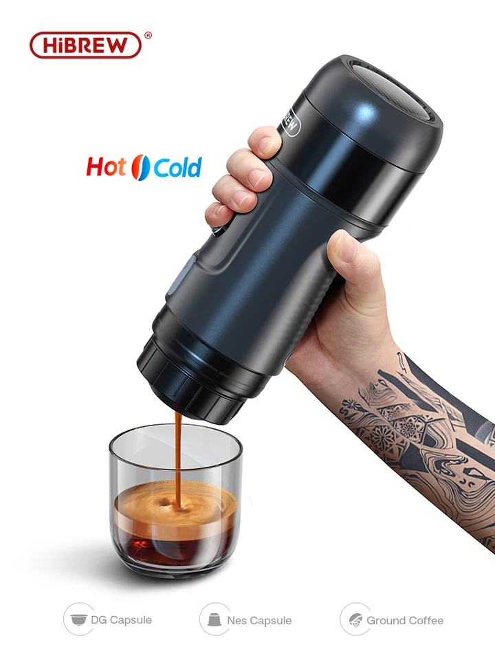 Hibrew-ポータブルコーヒーマシン,エスプレッソカプセル,粉末,車