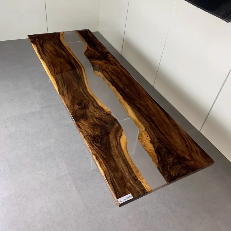 South American walnut resin slab river  model  dining table 300/100/5