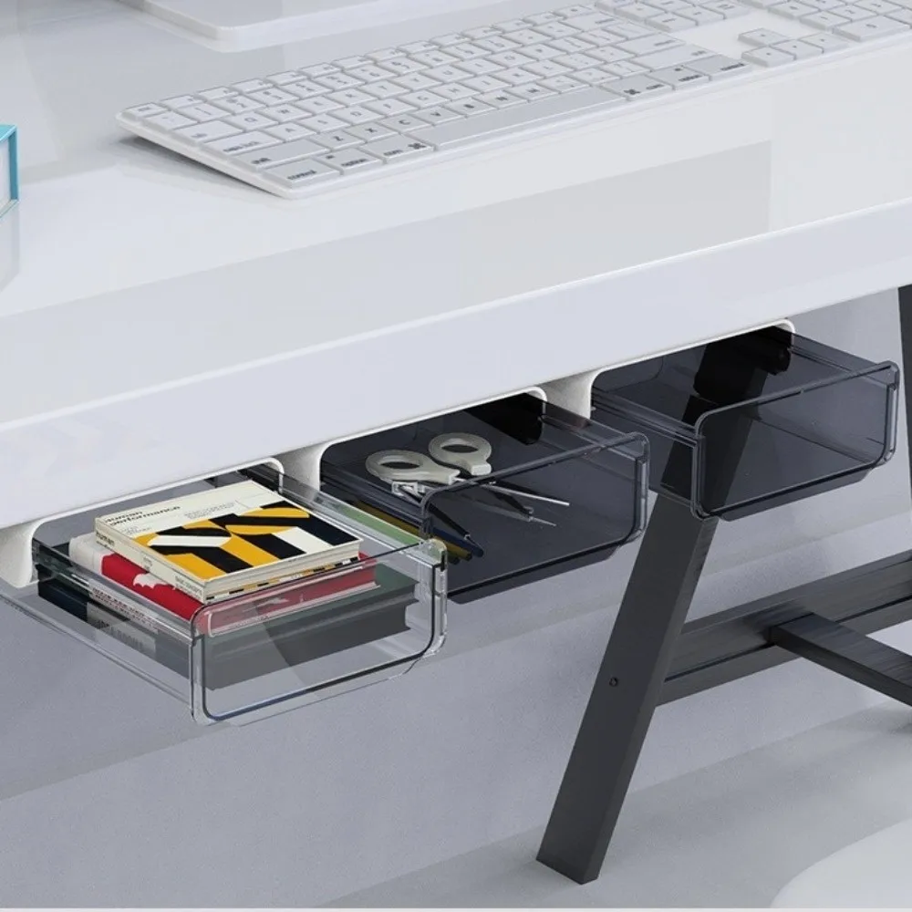 مشبك منزلق تحت درج المكتب منظم متعدد الأغراض قابل للتعديل درج صندوق تخزين توفير المساحة منظمات القرطاسية