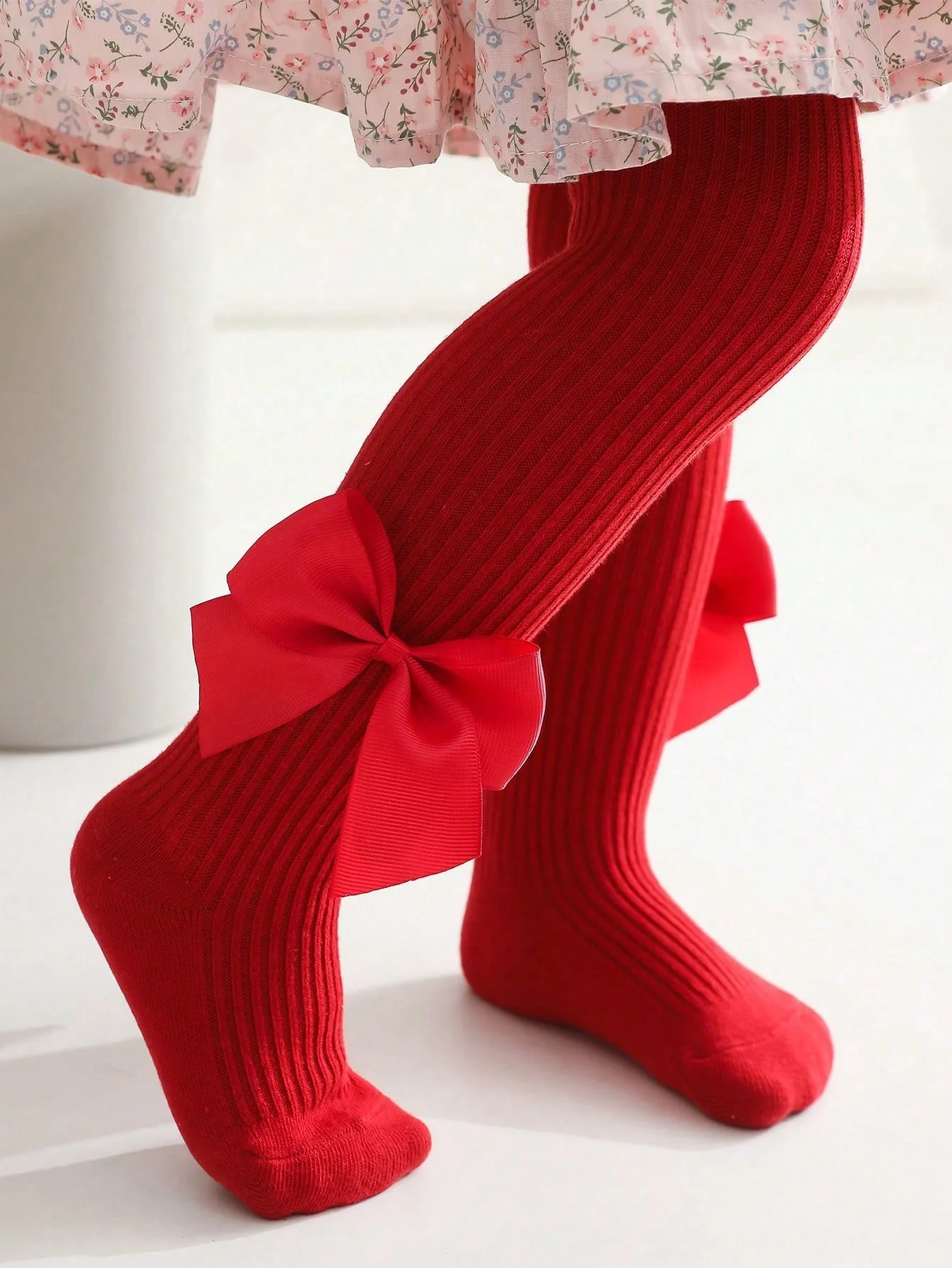 جوارب ضيقة للأطفال من عمر 0 إلى 16 سنة مع أربطة جانبية، سراويل ضيقة مخططة لطيفة للأطفال البنات جوارب ناعمة مضادة للانزلاق للأطفال الصغار #3