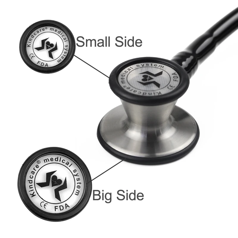 Medical Stethoscope Spare Parts Replacement Rim Accessories Diaphragm with Rim Assembly Kit Black for Kindcare Stethoscope