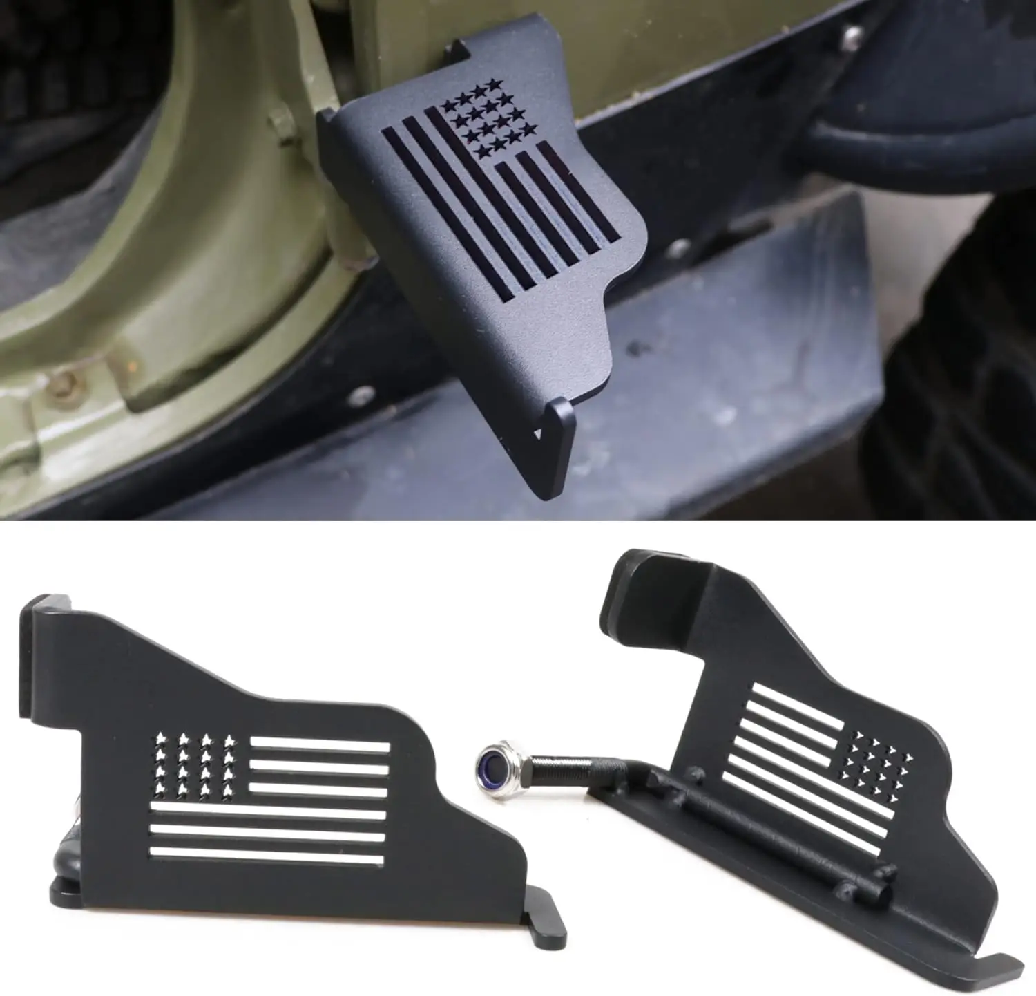 1Pair Foot Pegs Rest Pedals For 2007-2018 Jeep Wrangler JK Unlimited 2/4 Door Exterior Accessories Door Hinge Steel Off Foot Peg