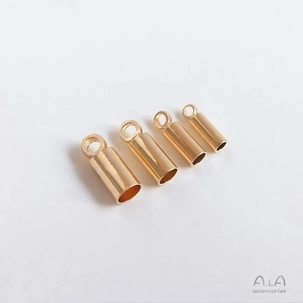 10 piezas de accesorios de peso chapados en oro de 14K, terminales de cordón y conectores de tubo para cadena de cuentas y cordón de cuero, suministros de joyería DIY