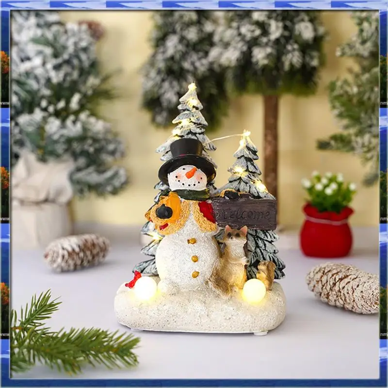 AS59 - 発光クリスマス音楽回転サンタクロースツリークリスマスオーナメント樹脂工芸品クリスマスホームデコレーション