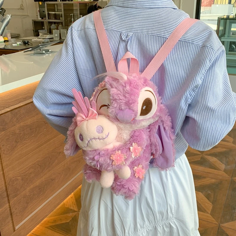

Cartoon Anime Stitch Plush Backpack Student Versatile Large Capacity Schoolbag Doll Girl Children Cute Creative Birthday Gift