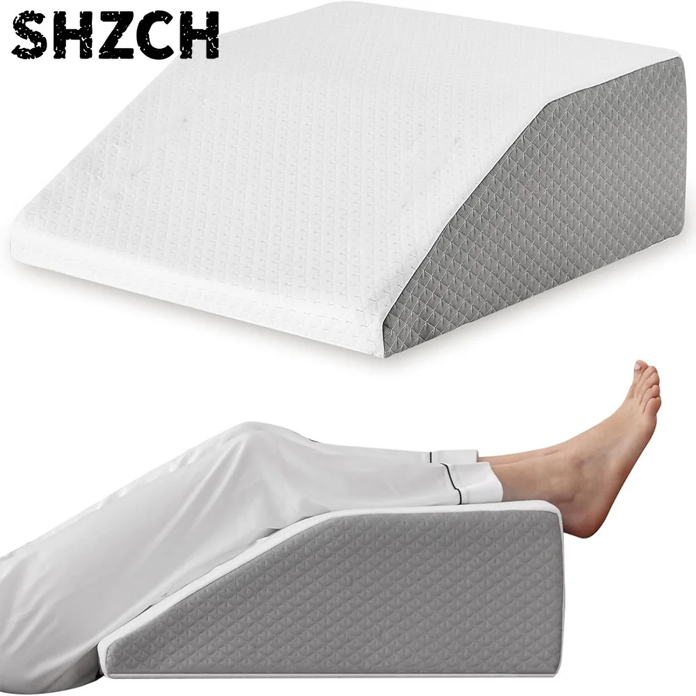 Leg Pillow, 8inch Leg Elevating Pillow for Legs,Rest, Sleeping,Leg Wedge Pillow for Side Sleeping, Memory Foam Leg Wedge Pillow