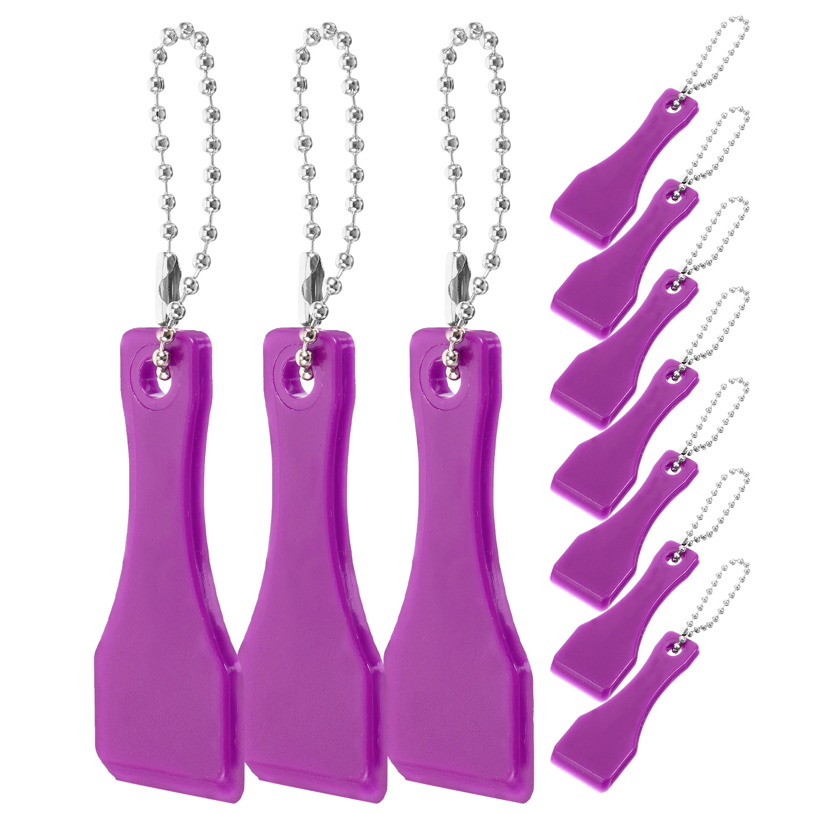 

10pcs Purple Square Shovel Lottery Tickets Scraper Plastic Tool Sturdy Construction Comfort Grip Scratch Off Labels Sticker