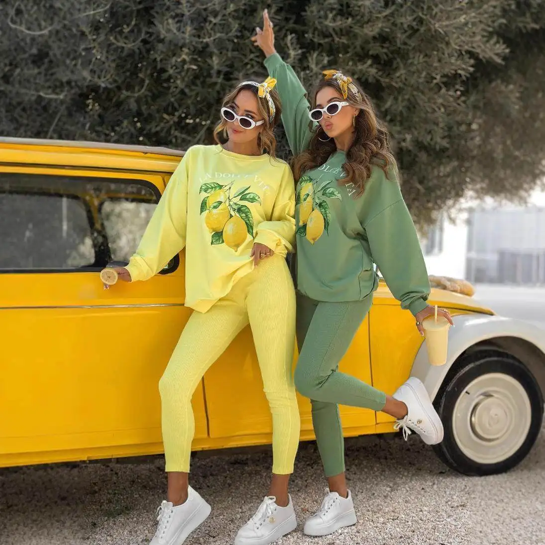 

Весенний комплект 2025: женский повседневный свободный свитшот и брюки-кюлоты из ПВХ, облегающие, с комфортной средней посадкой на талии