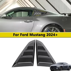 Side Window Blind Vent Louver Decoration Cover Trim for Ford Mustang 2024 Quarter Window Trim Car Exterior Accessories ABS Black