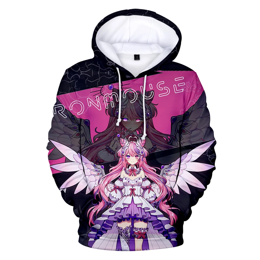 Hololive VTuber Ironmouse Hoodie Long Sleeve Women Men Hooded Sweatshirt Harajuku Streetwear Casual Style 3D Clothes