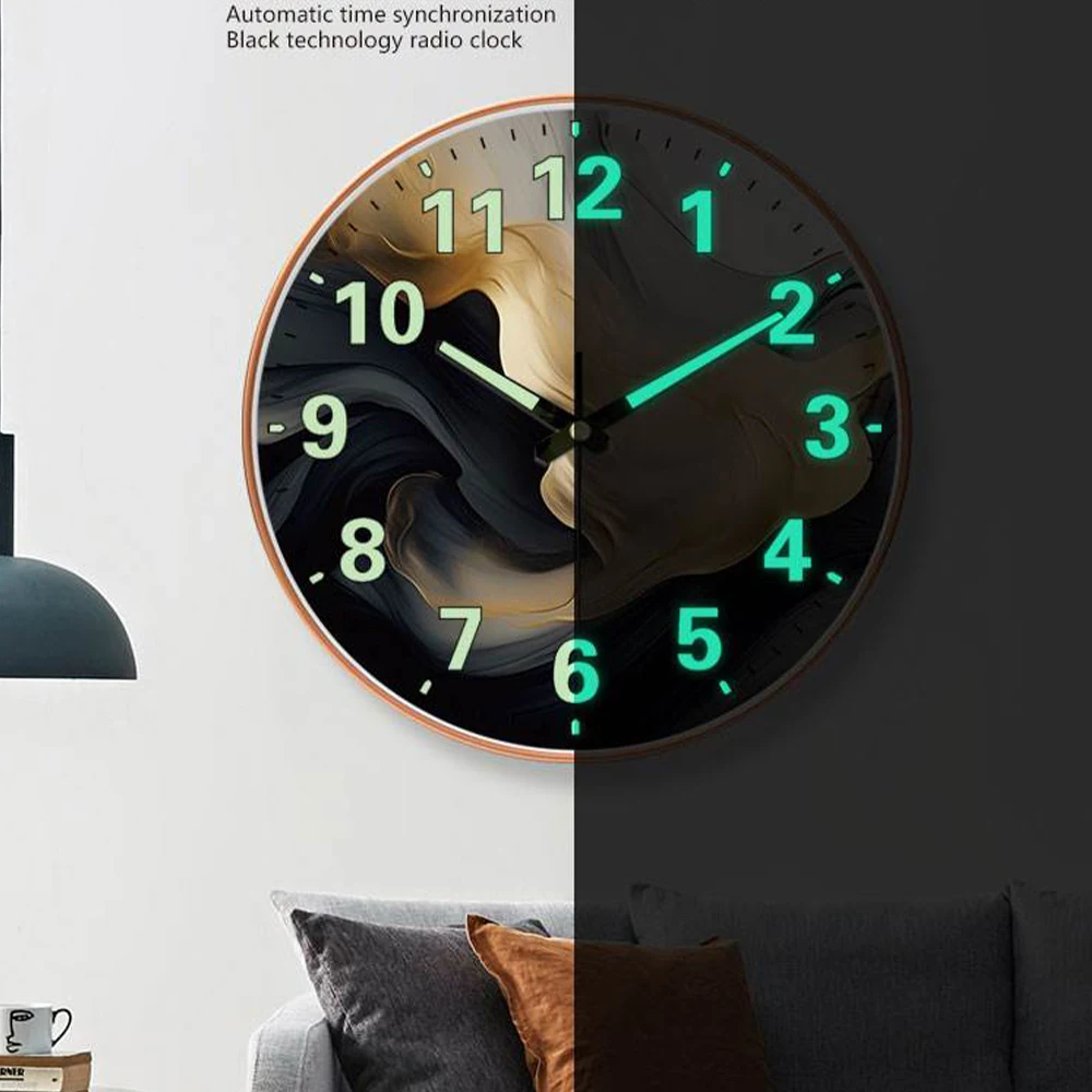 

Circular Luminous Wall Clock Modern Fashion Quartz Movement Light In Dark Night Light Luxury Wall Watch Home Decoration