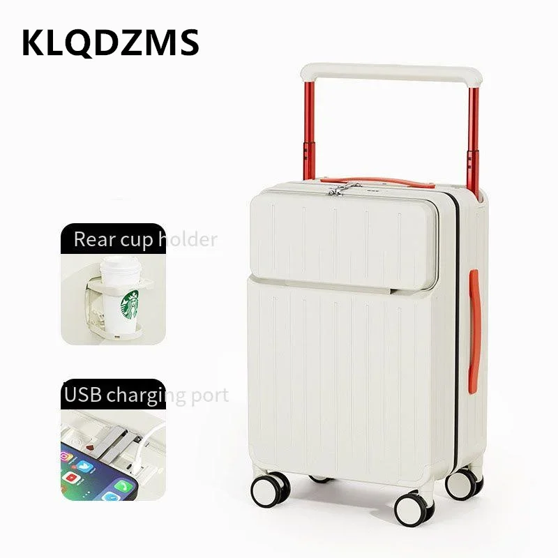 Klqdzms 20 "22" 24 "26Inch Nieuwe Koffer Usb Opladen Boarding Box Voor Opening Trolley Case Grote Capaciteit Wachtwoorddoos Bagage