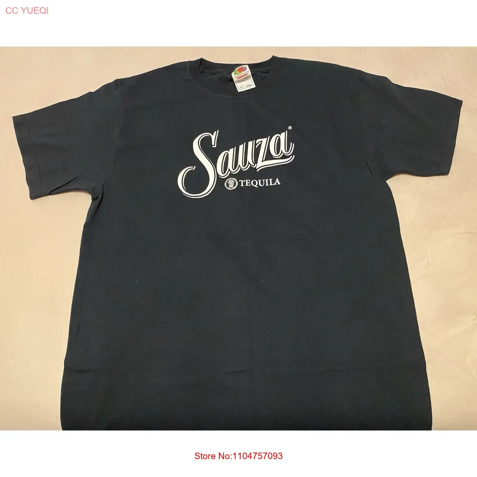 Camiseta SAUZA Tequila Vintage Y2K Talla Mediana para Hombre, Estilo Vintage, Lavada, Suave, Informal, Transpirable, Ropa de Diseñador, Ligeramente Usada