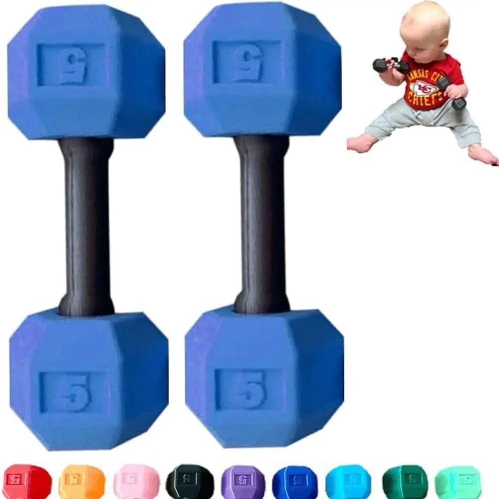 1PC Miniature Baby Dumbbell Creative Miniature Baby Rattle Dumbbell Toy Exercises Weight Lightweight and Easy to Hold