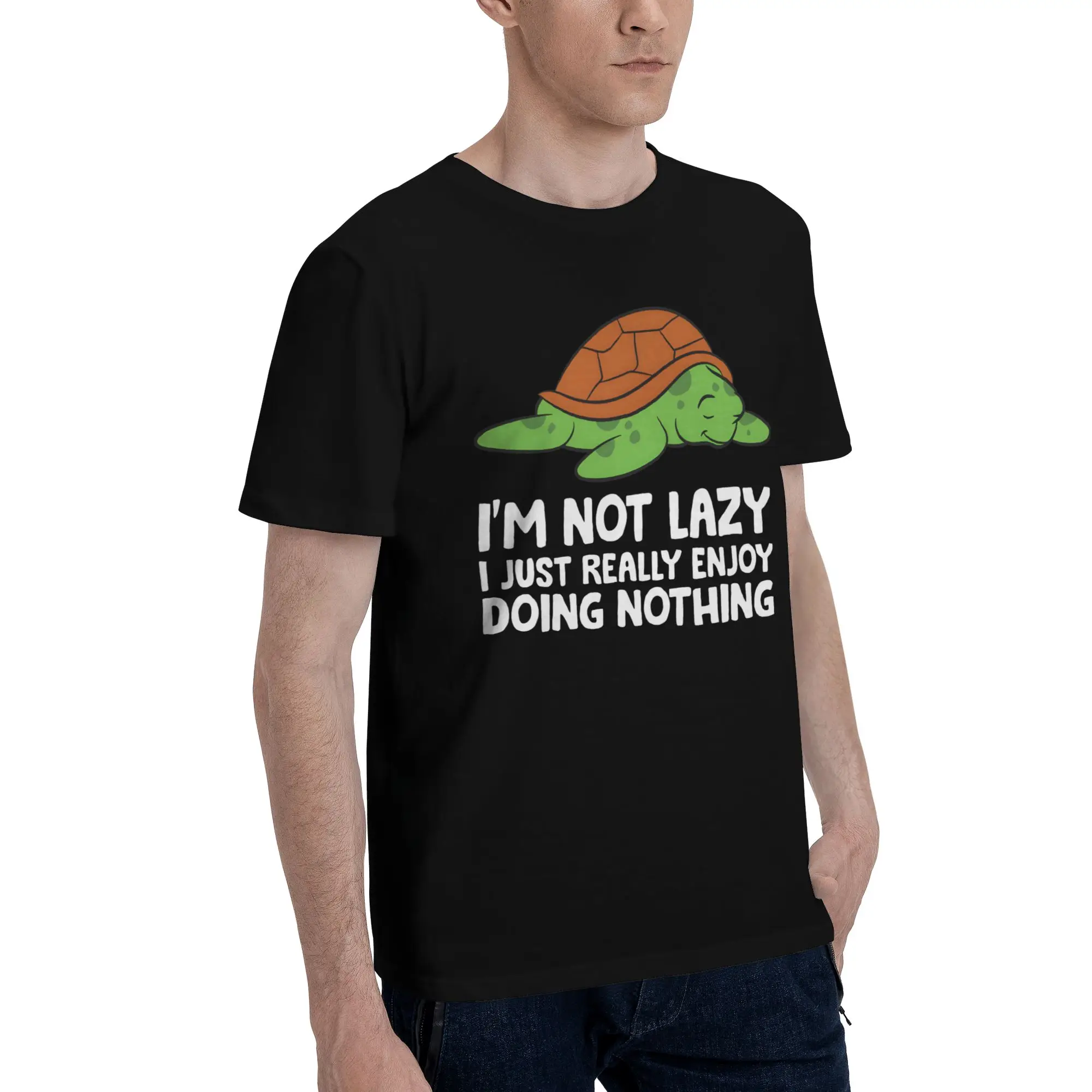I'm Not Lazy I Just Really Enjoy Doing Nothing Graphic Printing T Shirt Men Women  100% Cotton  Tee Shirt Clothing
