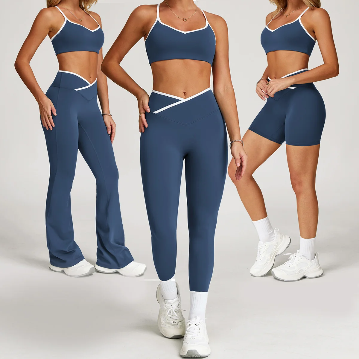 Sportswear Woman Gym Sports Bra Shorts Leggings 2 Piece Set Workout Naked Feeling Seamless Female Fitness Clothing Tracksuits