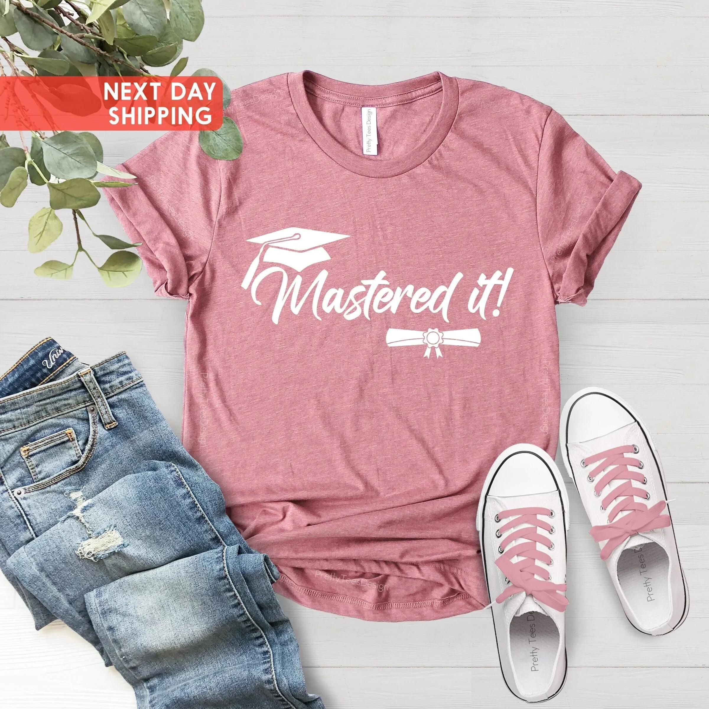Mastered It Masters Graduation T Shirt for Graduate Grad School Degree
