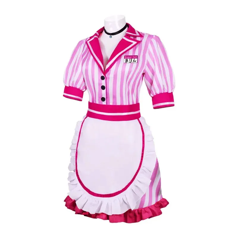 Anime meu up querido kawaii café garçom vestido de empregada marin kitagawa cosplay trajes doce menina uniforme feminino festa outfitsx;8's,