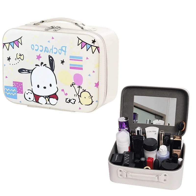 Makeup Bag With Mirror New Kulomi Cute Large Capacity Portable Cartoon Melody Makeup Box