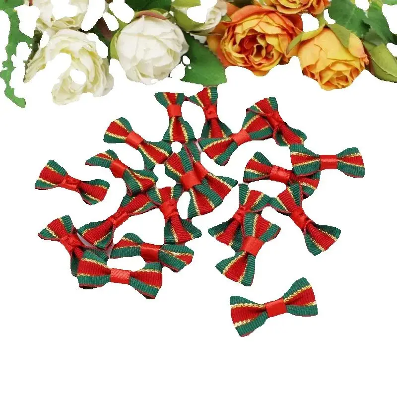 30 шт./лот, рождественский галстук-бабочка с принтом, рулон ленты ручной работы для подарочной упаковки, декор, лента из органзы, бант bruiloft boog