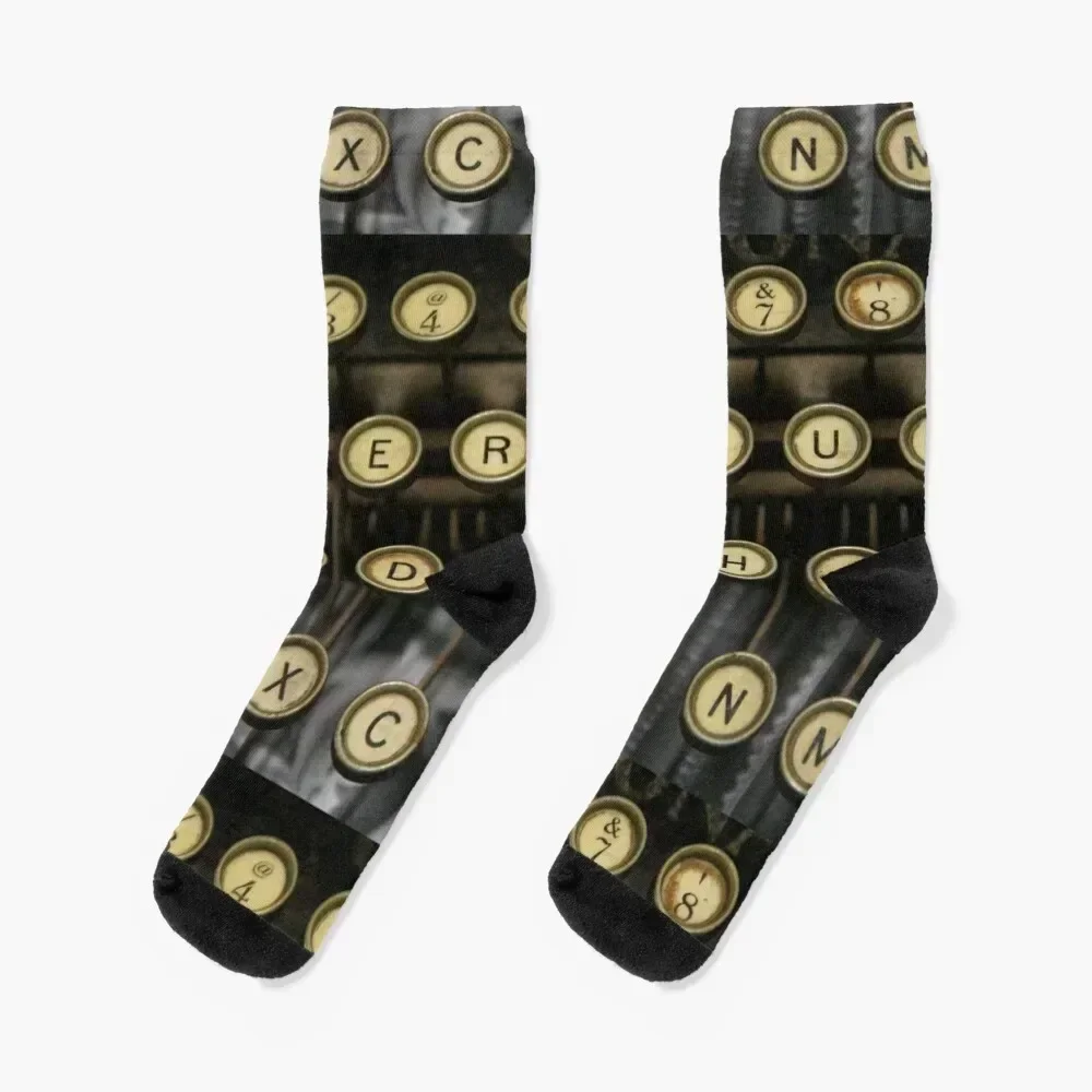 Vintage Typewriter Socks new in's japanese fashion bright garter Women Socks Men's