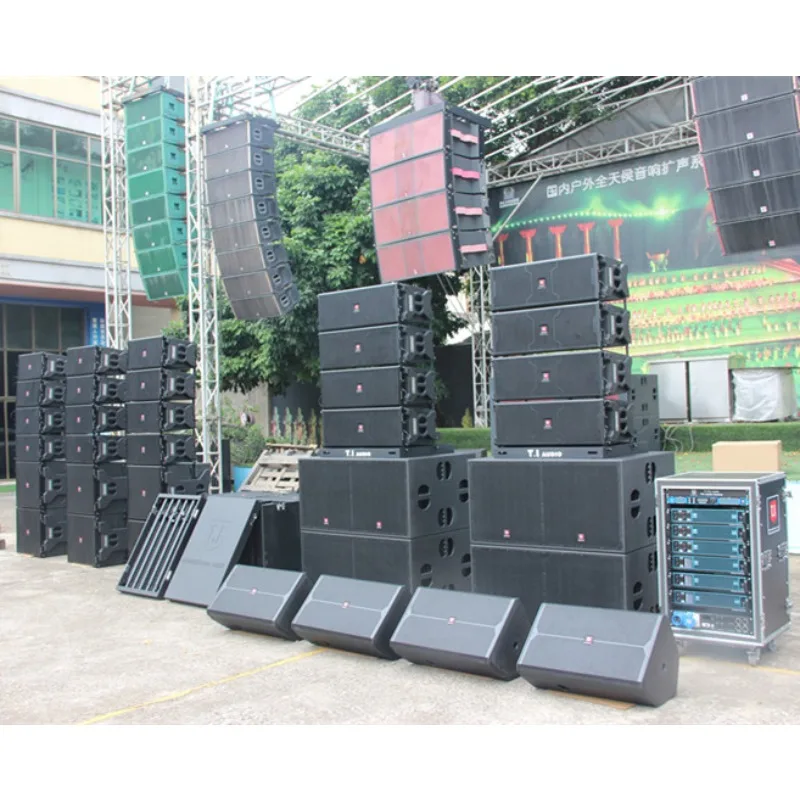 T.I Pro Audio LA-210 Dual 10-Inch Line Array System, Active and Passive, Indoor and Outdoor Display Pro Audio Audio System