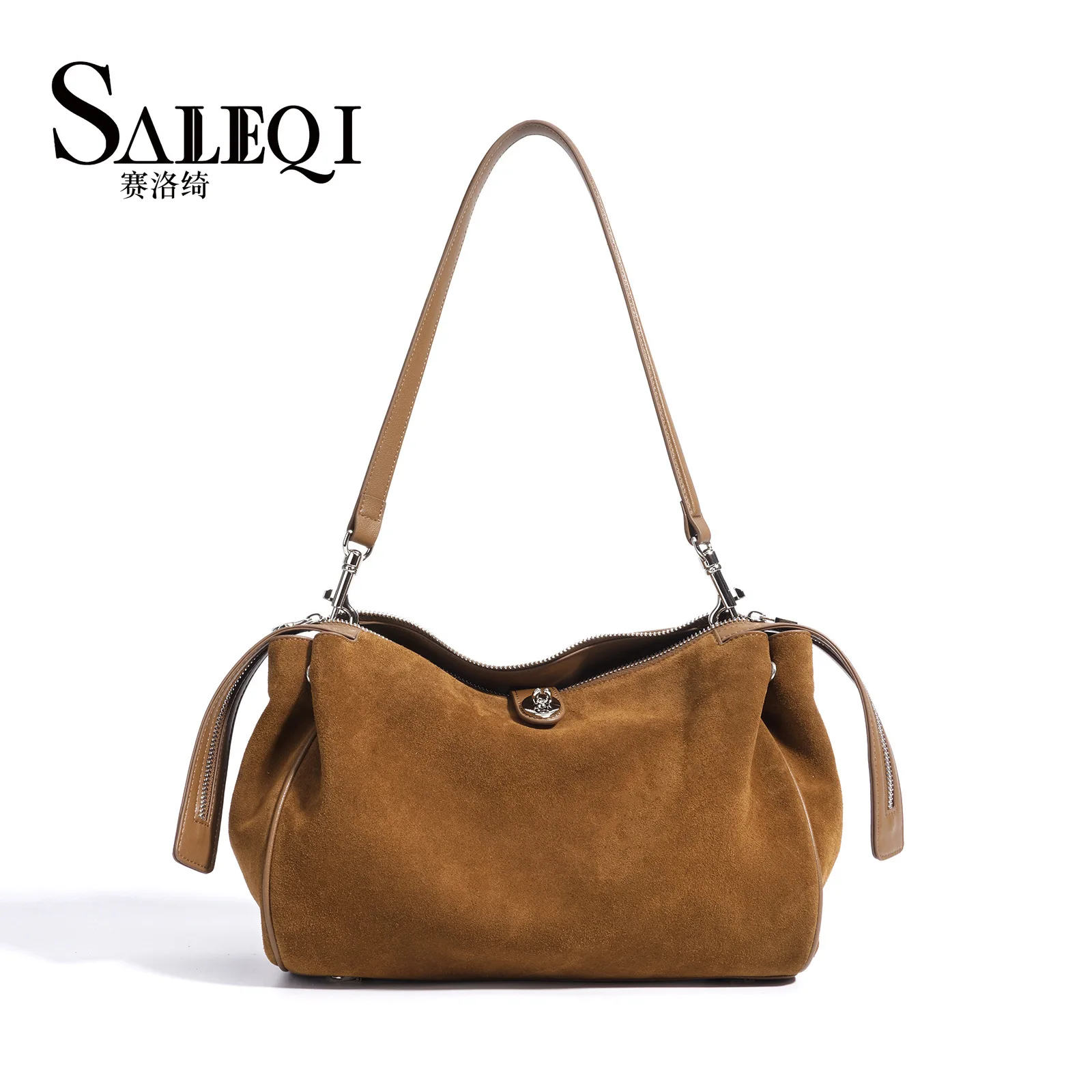 

Luxury Designer Brand Genuine Grade Shoulder Crossbody Bag Casual Tote Antumn Winter Matte Suede Cow Leather Women's Handbag Ins