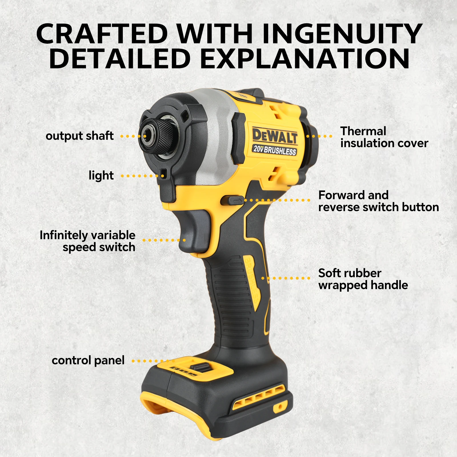 

Беспроводная электрическая отвертка Dewalt DCF850, 20 В, перезаряжаемая, литиевая батарея, электроинструмент, высокий крутящий момент
