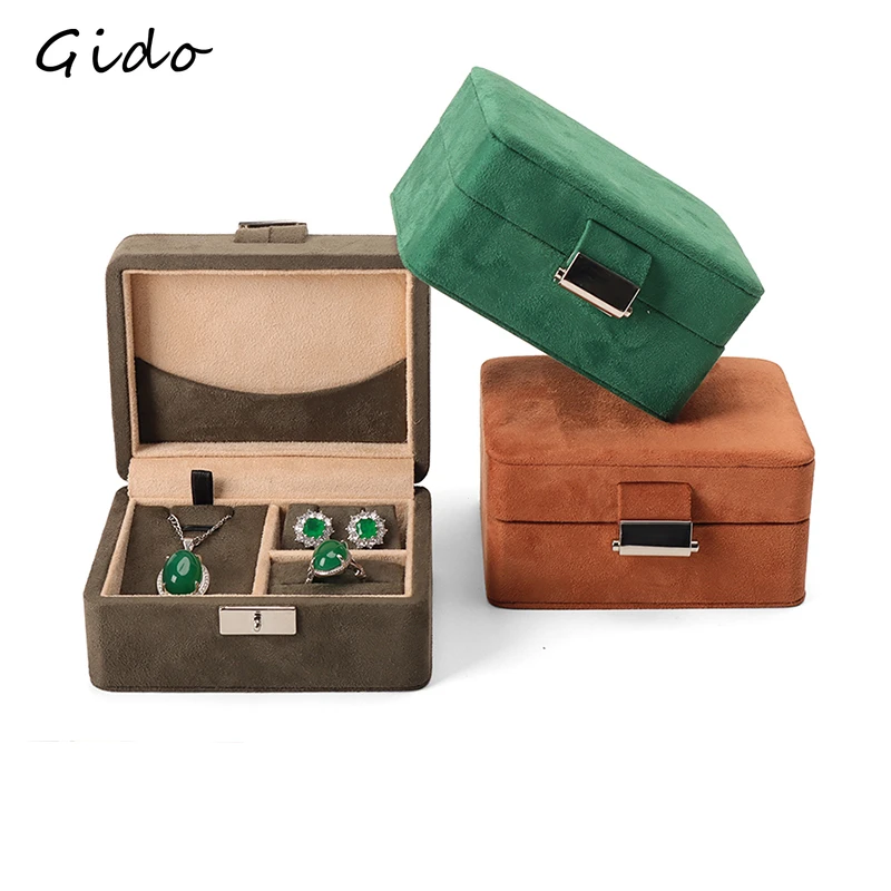 

Velvet Jade Set Jewelry Box Ring Earrings Necklace Box Suit Jewelry Box Storage Cajas De Joyería