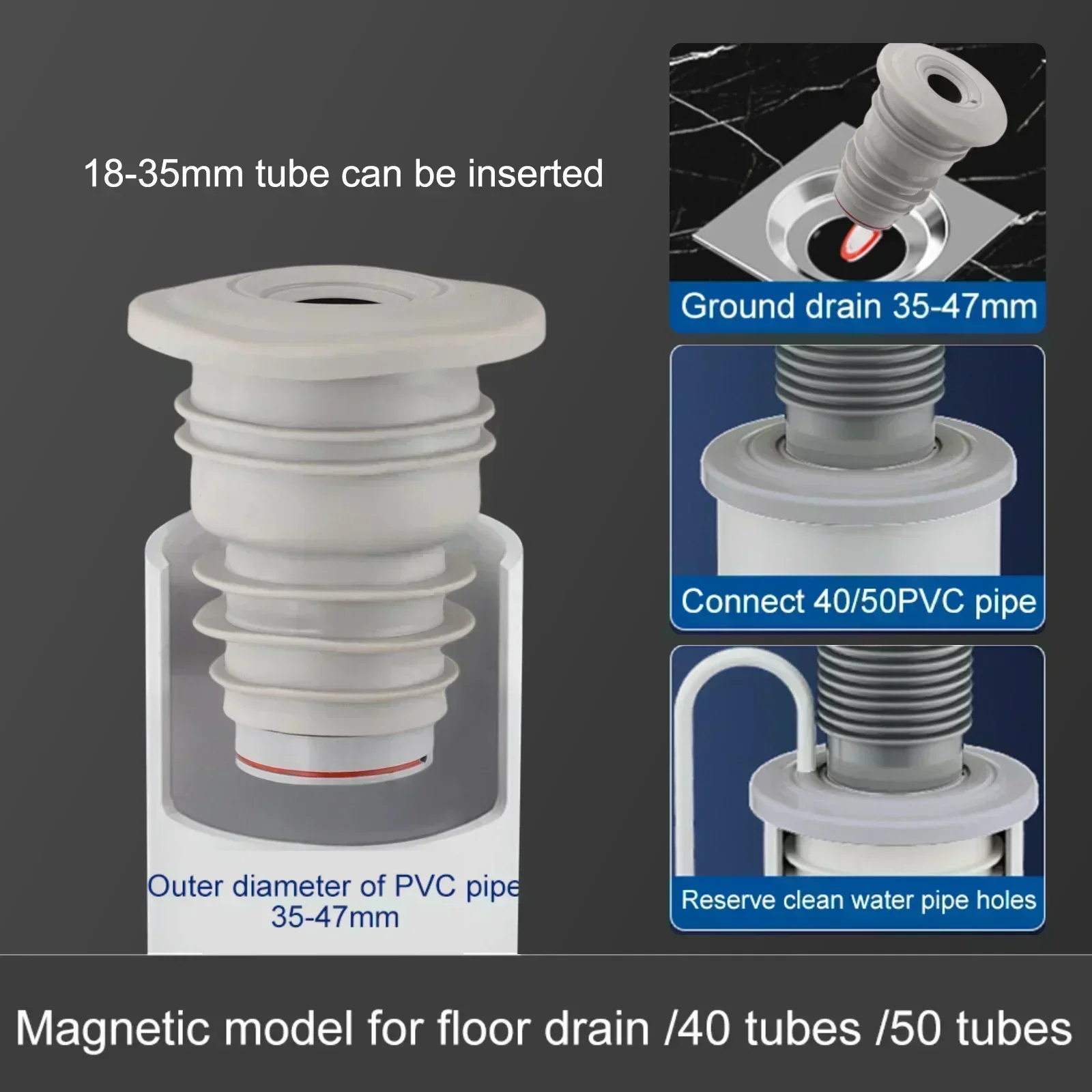 Pipe Sealer Silicone Drain Pipe Sealer Prevents Foul Smells Reliable Silicone Barrier For Small Objects 5*5*8cm