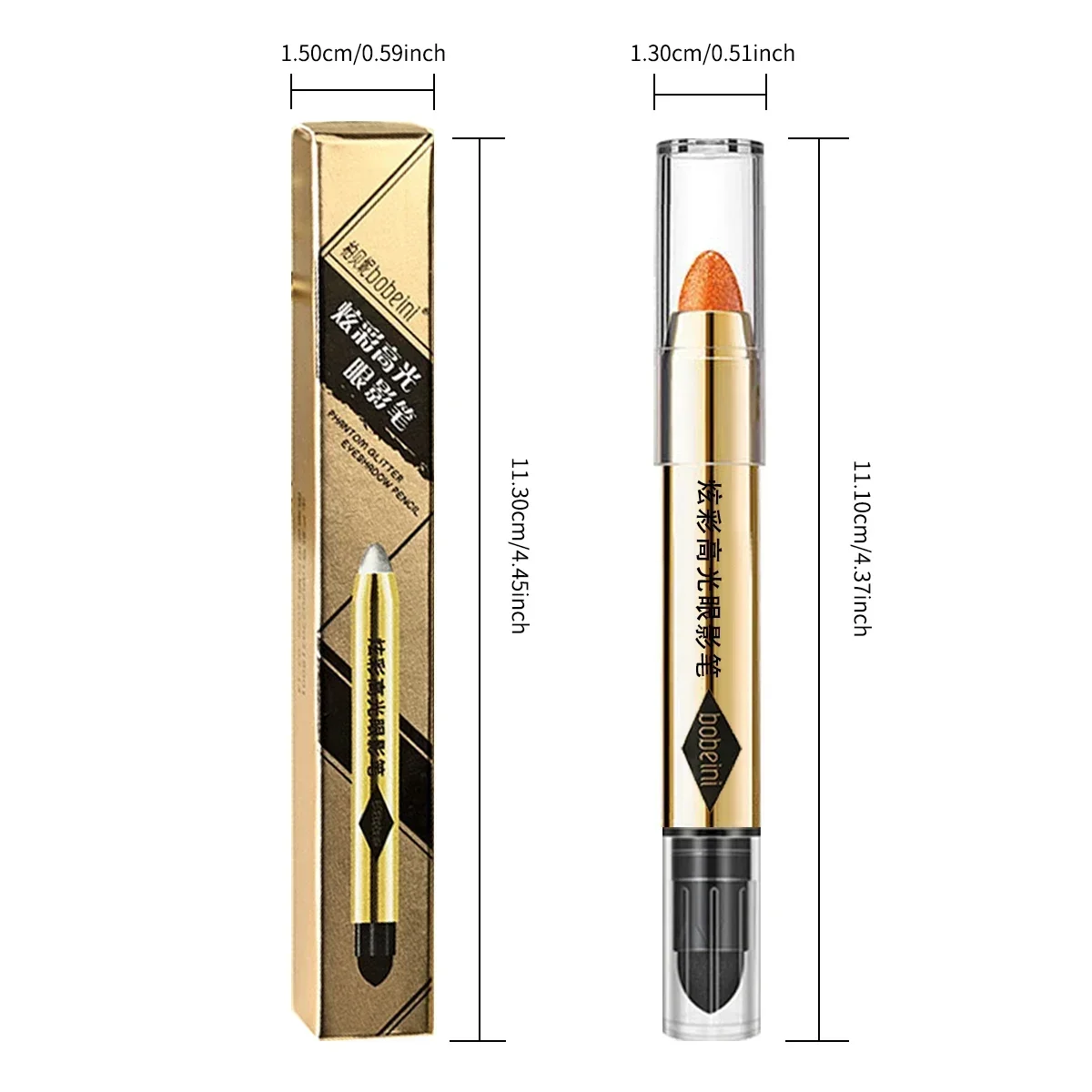 Sombra em bastão de ponta dupla de 6 cores – à prova d'água, de longa duração, fosca e brilhante, contorno, destaque, certificado, unissex