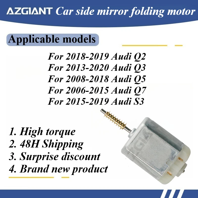 

For Audi Q2 Q3 Q5 S3 2018 Q7 OEM Car Wing Mirror Folding Power Electric Motor 12V Replacement Core High Quality Repair Engine