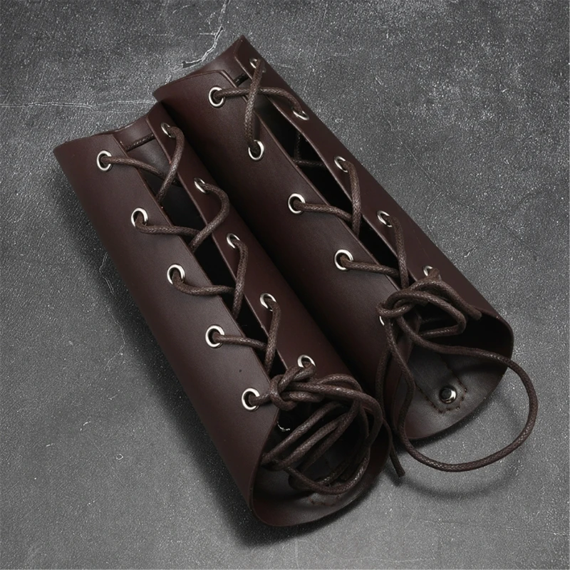 1PC Breathable Adjustable Motorcycle Arm Guards Punk PU Leather Wrist Protectors For Cycling Outdoor Activity