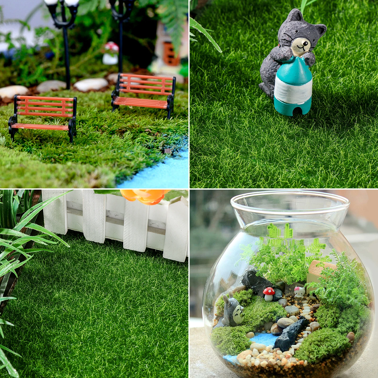 

12pcs Simulated Moss Decoration Artificial Grass Faux PVC Turf Realistic Appearance Long Term Use Craft Projects Outdoor Scene