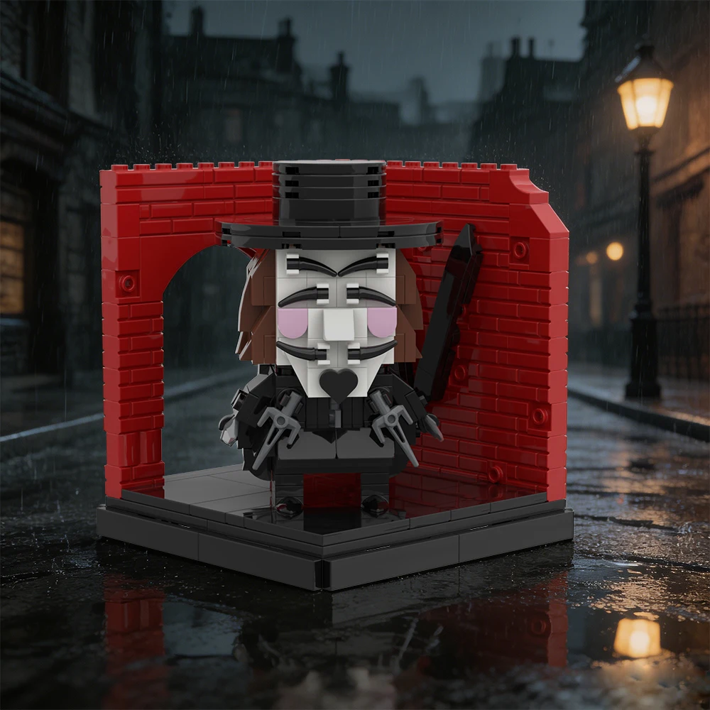 MOC V for Vendetta Building Blocks Kit 294PCS Anti‑Hero Guy Fawkes Mask Figure Bricks Toy Adult Gift For Family Friend
