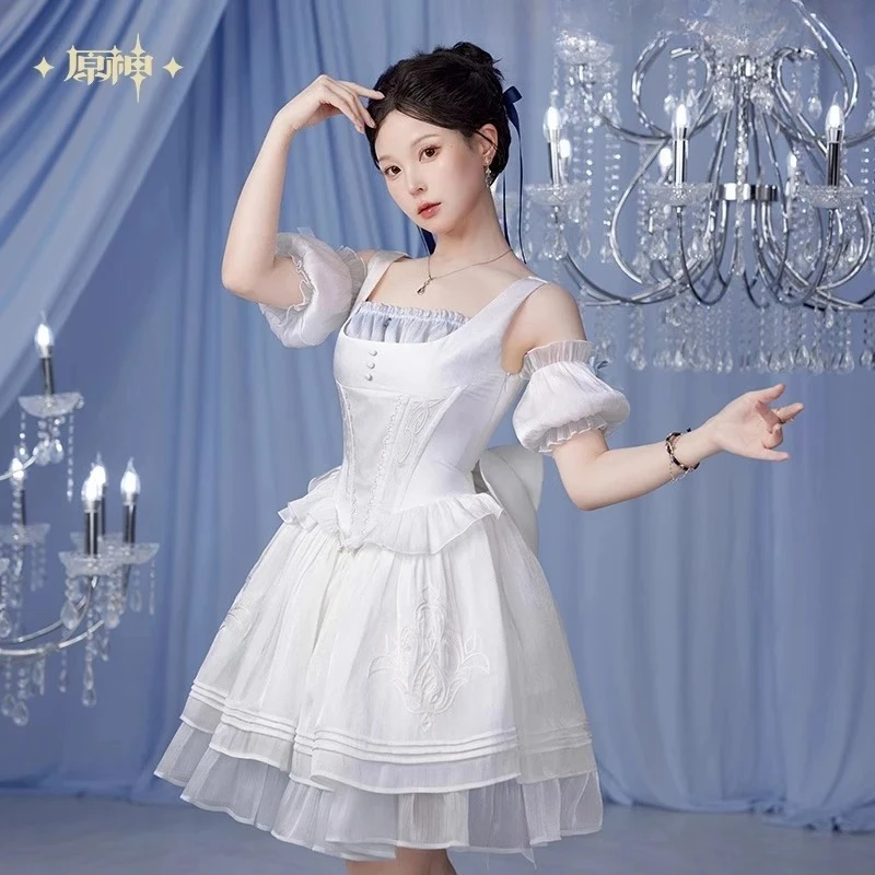 2025 جديد أنيمي الملابس الأصلي فورينا فستان بحزام موحد سترة معطف غير رسمي قميص Genshin Impact Furina تأثيري حلي #3