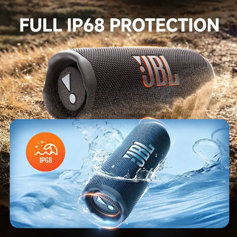 جهاز صوت JBL FLIP7 بلوتوث مع صوت جهير رنان مقاوم للماء IP67 ستيريو لاسلكي مع بطاقة TF ومنفذ Type C - 5