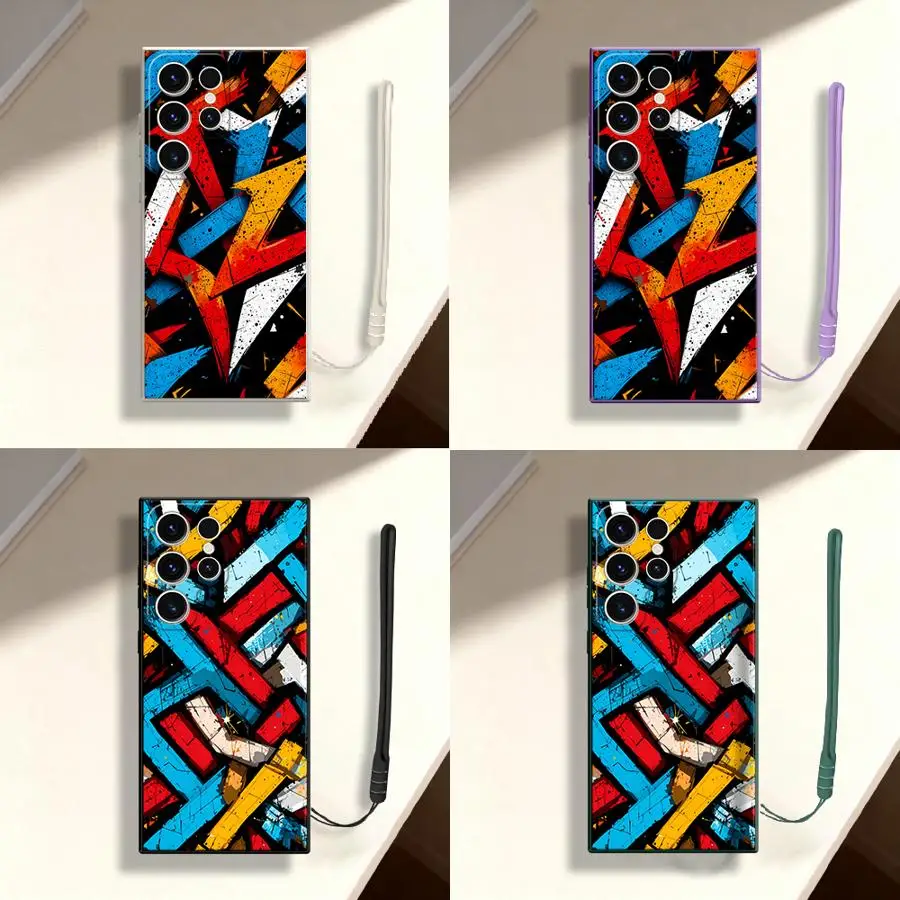Case for Samsung Galaxy S26 Ultra S20 FE Note 20 10 S25 Plus S23 S22 S24 S21 Phone Cover Graffiti Abstract Art