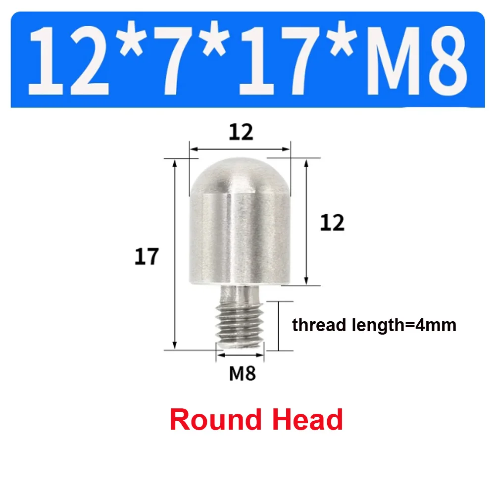 10 Stück/Beutel Edelstahl 303 Positionierstifte M6 Konischer Rundkopf mit Flachkopf Außengewinde Metall-Einsatzschraube 5mm Verriegelungsbefestigung – Detail 37