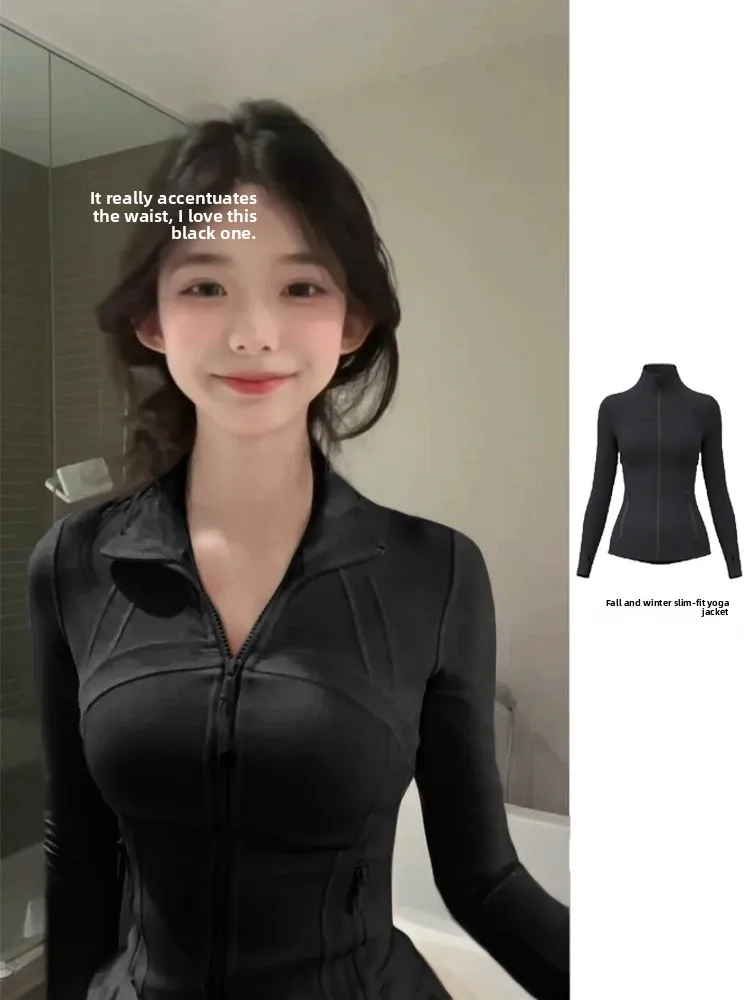 

Женский облегающий топ для йоги Bla Slim Fit с длинным рукавом, комплект для пилатеса, спортивная одежда, верхняя одежда с молнией, декорированная, из смеси полиэстера и спандекса