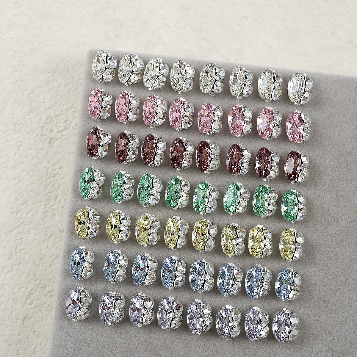 5PCS K9 Pigeon Egg Nail Art Rhinestone Oval Crystal Diamond Pearl Gem Stone Pile Jewelry Accessories For Shiny Nails Decoration